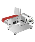 Compact Electric Mini Belt Sander Bench Polisher With Adjustable Speed For Metal Woodwork, showing motor and sanding belt.