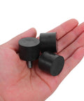 Adjustable Furniture Leveling Feet With Easy Installation And Anti Slip Protection 8 Pack M6 Threaded Rubber And Iron Height Adjustable Table And Chair Levelers For Cabinets And Home Furniture, black rubber feet in hand
