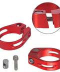 Red 31.8Mm Seat Post Clamp Fits 27.2Mm Seat Post Aluminum Alloy Lightweight Pro Grade Ride Ready For MTB Road And Casual Bikes