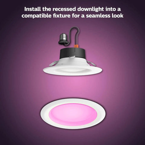 Killer Color Changing Smart Retrofit Recessed Led Downlight 5 6 Inch Dope Ceiling Fixtures 6 Pack With Smooth App Integration For Alexa Google Assistant And Apple Homekit