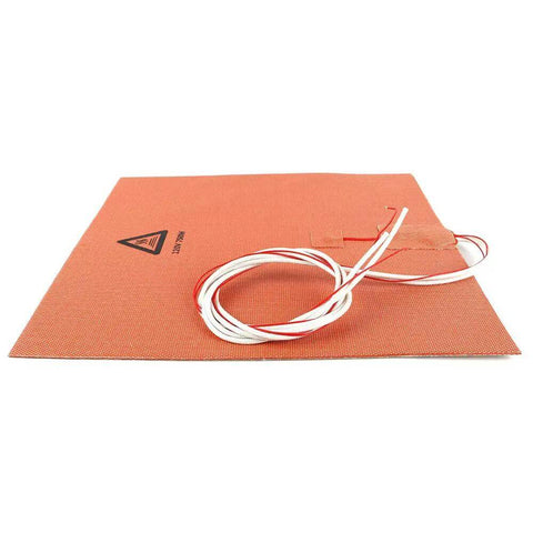 Beefed Up Silicone Heated Bed Mat For 3D Printers 120V 750W With NTC 100K Thermistor No Hole 300x300mm 12x12 In shown at angle