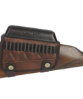 Cheek Rest Pad With 14 Round.22LR Shell Holder For Rifle Stock PU Leather Riser And Extra Cartridge Slot Hunting Gear