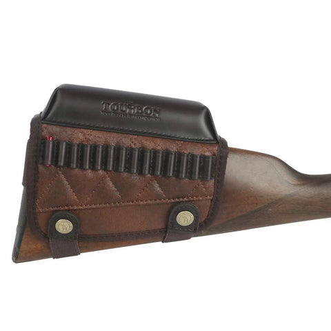 Cheek Rest Pad With 14 Round.22LR Shell Holder For Rifle Stock PU Leather Riser And Extra Cartridge Slot Hunting Gear