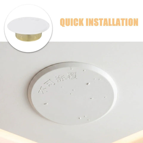 5 Pack White Fire Sprinkler Concealed Covers with Rustproof Replaceable Convex Trim Rings for Tight Fit Recessed Ceiling Mounts Easy Swap Decorative Escutcheon Plates showing a sleek white design for quick installation.