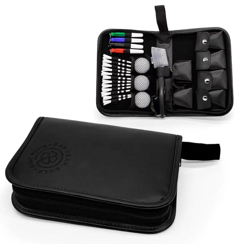 Must Have All In One Golf Accessories Set With Leather Case For Men And Women Including Tees Balls Divot Tool