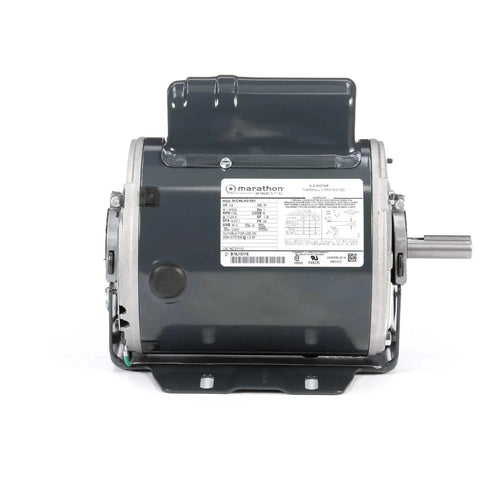 No Fuss 3/4 HP Belt Drive Motor With Rock Solid Resilient Ring Mount And Premium Ball Bearings For Knockout One Speed Hustle At 1725 RPM showing rear view and specifications label.