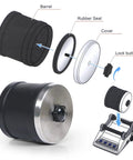 Turn Rough Rocks Into Shiny Gems At Home With This DIY Rock Tumbler Kit Featuring A Seven Day Timer Two Belts A Bag Of Rough Stones And Four Grit Stages From Coarse To Final Polish For Dazzling Gemstones showing disassembled barrel components.