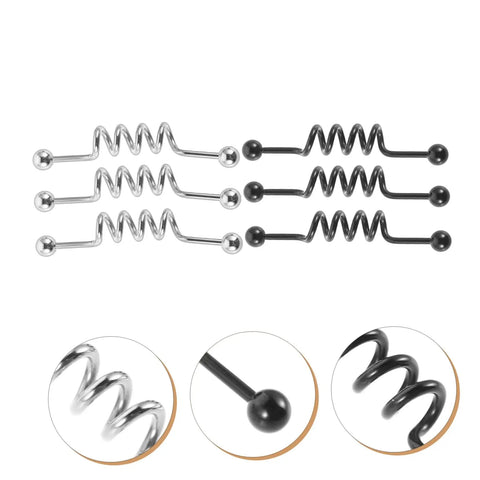 Six Piece Stainless Steel Barbell Earring Set For Women Featuring Bold Double Piercing Design With Chill All Day Wear And Legit Durable Build Made To Slay Every Look While Keeping That Fresh Daily Vibe You Really Want