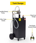 40 Gallon Portable Diesel Fuel Caddy With Manual Transfer Pump Easy Pour Four Wheel Tank Great For Cars Mowers ATVs Boats