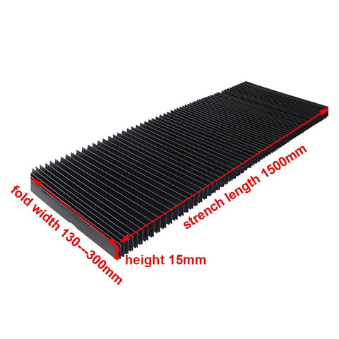 Flexible Accordion Bellows Guard For CNC Milling Machines, Pro Grade Dust And Oil Shield, 1.5 Meter Long, 165x15mm