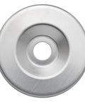 4.5 Inch Shrinking Disc For Angle Grinder Pro Grade 5/8 Inch 11 Spindle Fits 4-1/2 Inch Tool Auto Body Panel Repair Smoothing And Grinding 0.55 Inch Thick Metal Fabrication Disc, shown front view.