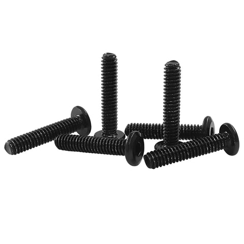 Heavy Duty 1/4-20 X 1-1/4 Inch Flat Head Hex Socket Cap Screws 30 Pack displayed with a smooth black finish.