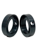 Professional Grade Fixed Ring Set Screw Shaft Collar Carbon Steel Anodized Split Clamp Design High Durability Zero Slippage On Shafts Under Heavy Load Ensuring Maximum Stability Where Tight Fittings Ensure Reliability And Safety Daily black metal set-screw shaft collars
