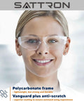 Woman wearing 50 Pack Clear Safety Glasses For Men And Women, ANSI Z87.1 Eye Protection, Scratch And Impact Resistant