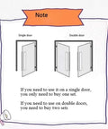 Diagram showing installation for Modern Brushed Stainless Steel Barn Door Handle Push Pull on single and double doors.