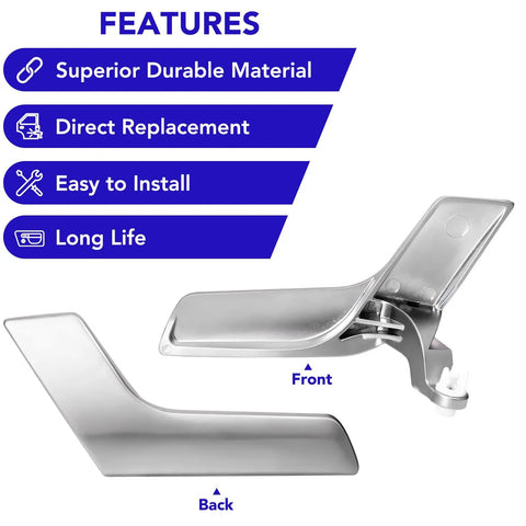 Mercedes Benz Interior Metal Front And Rear Left Driver Side Matte Silver Door Handle Repair Kit