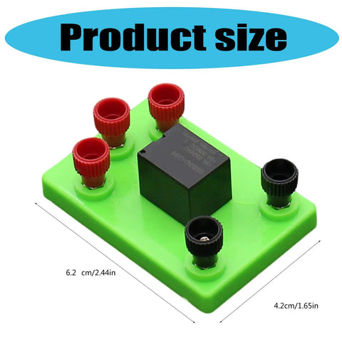 3V Electromagnetic Relay Experiment Kit for STEM Learning Hands On Science Projects, size 62x42mm, green base with connectors