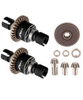 Alloy Front And Rear Differential And Spur Gear Kit For HyperGO 1 By 16 And 1 By 14 RC Cars Black Beefed Up Upgrade With Aluminum Diff Case And Steel Gears For Tougher Drivetrain