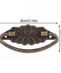 Antique Alloy Drawer Ring Pull Handles For Cabinets Dressers And Wooden Boxes With Screws, 8cm Floral Design, Retro Style, 4 Pack