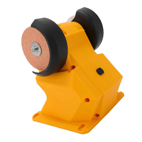 Cordless Mini Bench Grinder Featuring A Rugged Abs Shell with dual grinding wheels for blade sharpening and metal polishing.