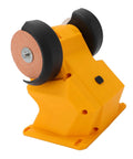 Heavy Duty Cordless Mini Bench Grinder With Reinforced Guard And Slim Abs Frame, yellow body, for metal sharpening and deburring.