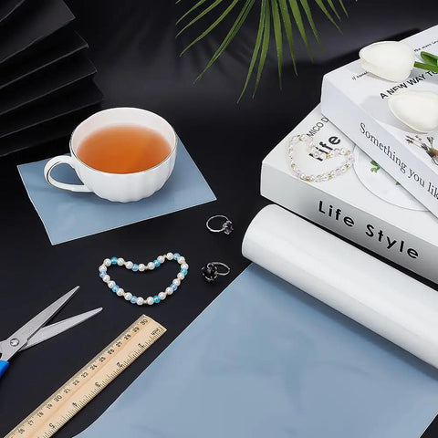 Translucent Silicone Roll Sheet 78.7 By 8.1 Inches, 60A Durometer, 1 mm thick used in crafts with beads, tea cup and books