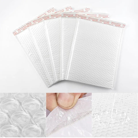 Pearlized White Bubble Mailers Self Seal Padded Envelopes Shockproof Waterproof Shipping Bags For Clothing And Small Biz 14 By 16 Inches