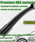 Premium ABS Prime Front Wiper Blades 24 Plus 19 Inch Set Oem Quality All Weather Windshield Scrubber with Teflon Coating.