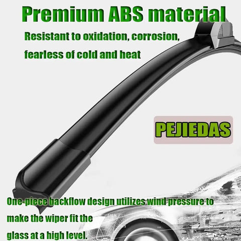 Premium ABS Prime Front Wiper Blades 24 Plus 19 Inch Set Oem Quality All Weather Windshield Scrubber with Teflon Coating.