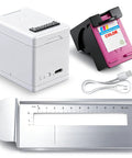Straight To Point Color Handheld Printer For Paper And Cardstock With Guided Edge Ruler makes no stress DIY craft labels with accessories.