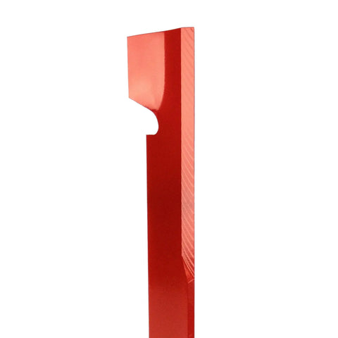 Three Hi Lift Sixty Inch Deck Blades For Zero Turn Mowers Fits ZT CZT Maverick Pup Replacement Blades, red close-up view