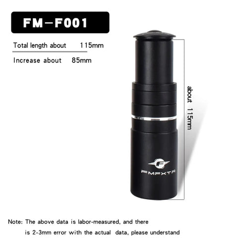 Bike Stem Riser Extender 115mm For One And One Eighth Inch Steerer with spacers, black, height measurement detail