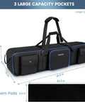 Beefed Up Heavy Duty Tripod Carrying Case Bag 50.5 Inch Long Waterproof Nylon Gear Case with two foam pads