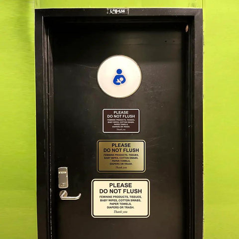 Please Do Not Flush Sign For Bathrooms Classic Framed Etiquette Notice 4 By 6 Inch Brushed Silver Frame 1 Pack Keeps Your Pipes Flowing By Reminding Guests Not To Flush Wipes Diapers Or Trash