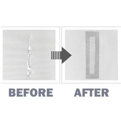"Before and after using Strong Adhesive Window Screen Repair Tape With Fiberglass Mesh Patch for a seamless fix"