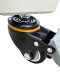 Caster wheel from No Sweat Cross Shape Full Circle Case Sealer Machine for mobility and heavy duty support.