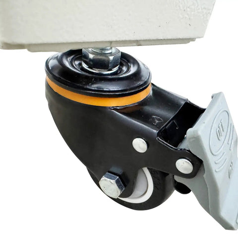 Caster wheel from No Sweat Cross Shape Full Circle Case Sealer Machine for mobility and heavy duty support.