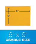 Bubble Mailers 6 By 9 Self Seal Padded Envelopes Brown Kraft Durable Shipping Mailers With Redi Strip Peel Off Closure Air Bubble Protection 50 Per Box usable size diagram