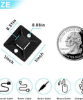Heavy-Duty Adhesive Cable Tie Mounts 400 Pack self-adhesive wire clips with size comparison to a quarter.