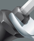 Close-up of Kraftform Plus 932 A Slotted Screwdriver 9mm Head 6 Inch Blade Length handle with impact cap and precise Black Point tip.