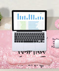 4-In-1 Gaming Desk Pad Set With Keyboard And Mouse Wrist Rests Coaster And Large Desk Mat Pink for Home Office