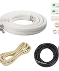 Insulated Sixteen Foot Line Set for Mini Split AC One Quarter and Three Eighths Inch Copper Tubing DIY Friendly Includes Fittings