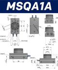 Technical diagram of Pneumatic Rotary Cylinder Double Acting Air Table Actuator, model MSQA1A, with precise dimensions.