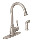 Anabelle Kitchen Faucet With Side Spray One-Handle Control Spot Resist Stainless Finish Aerated Stream For Everyday Cleaning