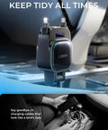 Retractable Car Charger 4 In 1 No Fuss Fast Charging Hub with 96W Power plugged into vehicle cigarette lighter