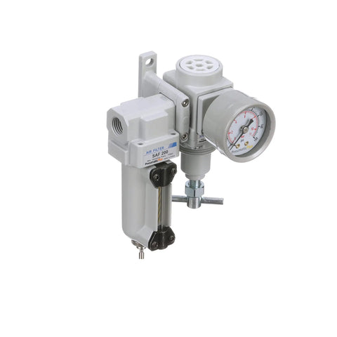 SAU220T N02G MEP Mini All In One Compressed Air Filter Regulator Combo One Quarter Inch NPT with gauge and T handle