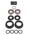 Mid USA Dualie Bottom Bracket 22mm for American and Mid shells with CNC 6061 T6 aluminum, black anodized components laid out