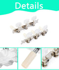 Durable Rock Solid Zinc Alloy Guitar Tuning Peg Set for Classical Acoustic and Folk Guitars with silver finish details
