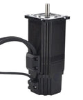 Nema 23 closed-loop servo motor with encoder and electromagnetic brake, black body, side view