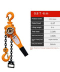Heavy Duty Hand Pull Hoist 0.8 Ton Manual Chain Tensioner Lifting Rig For Garage, Construction Or Jobsite With 1.5 Meter High Reach.
